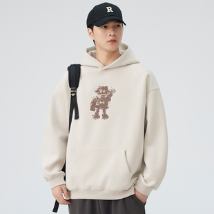 学生宽松百搭潮流加绒卫衣 印花卫衣圆领情侣装 2025秋冬季 美式