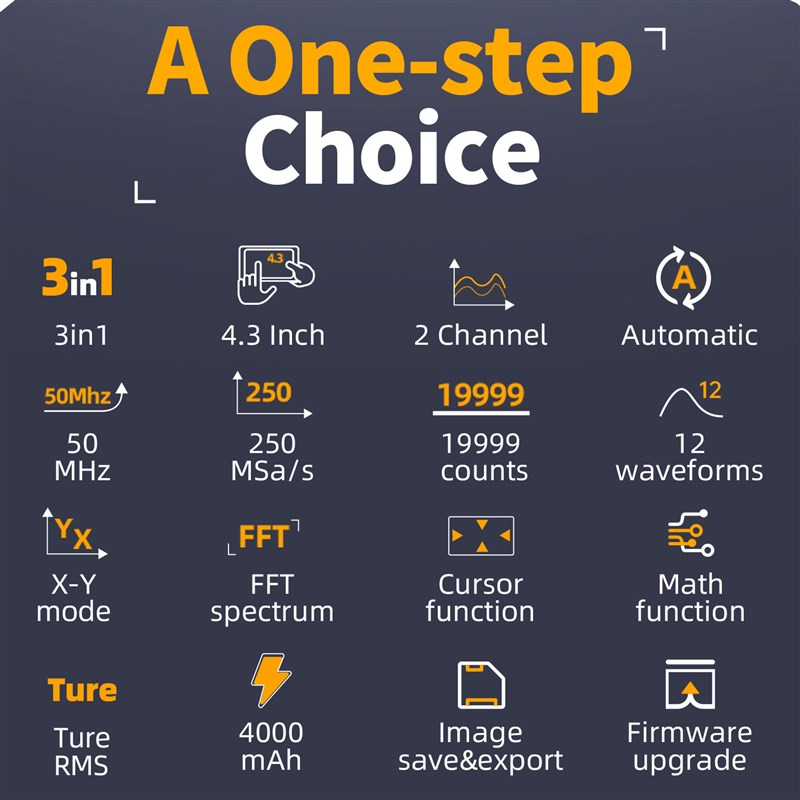 FNIRSI-2C53P四位半万用表双通道平板数字示波器信号发生器三合一