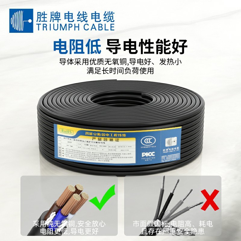 国标AVVR2/3/4*芯0.12/0.2/0.3平方纯铜芯护套软信号线 胜牌电线