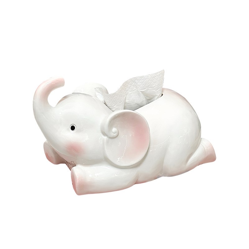 可爱大象纸巾盒客厅桌面餐巾纸抽纸盒客厅茶几轻奢装饰摆件