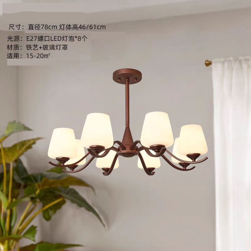 复古吊灯美式乡村客厅灯简约大气玻璃餐厅灯温馨浪漫新款卧室灯具