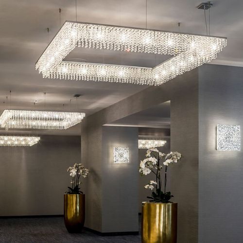 现代轻奢水晶餐厅吊灯设计师创意长方形酒店宴会厅椭圆别墅客厅灯