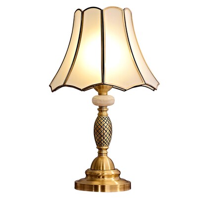 欧式台灯卧室床头灯全铜法式美式高级感主卧室装饰复古风床头柜灯