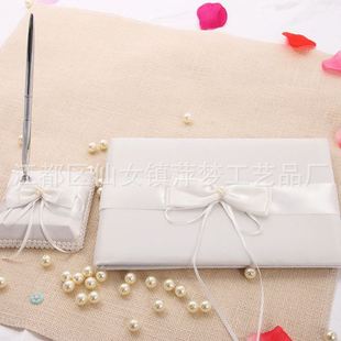 婚礼四件套蝴蝶结签到笔花童花篮戒枕签到本套装 西式 婚庆用品