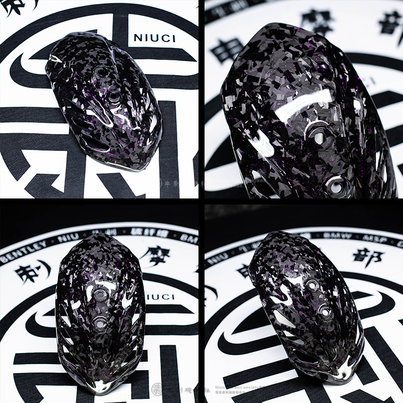 小牛电动车NQI系列U+摩托车改装碳纤维蜂窝斜纹锻造后挡泥板