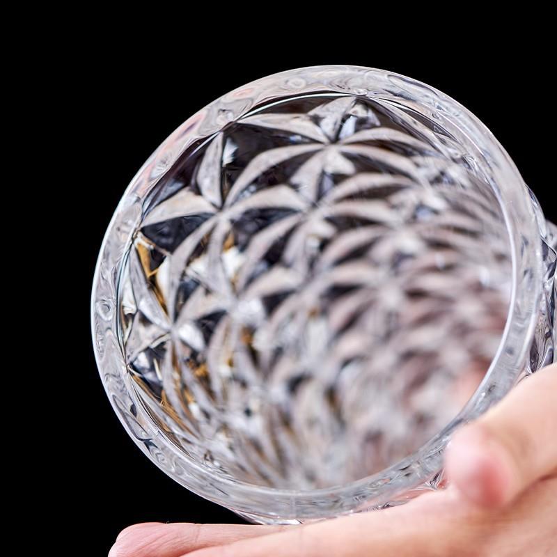 简约冰纹玻璃花瓶透明加厚创意大号客厅插百合富贵竹鲜花餐桌摆件