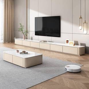 实木岩板落地电视柜轻奢高级感地柜现代简约客厅家用网红新款地台