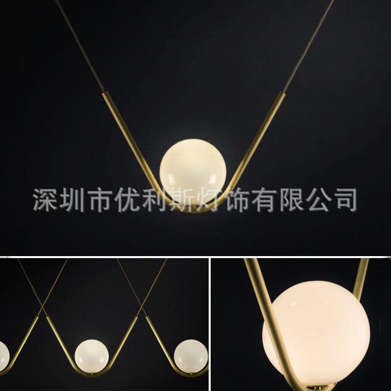 现代简约玻璃吊灯圆球创意餐厅灯饭店书房包间咖啡厅吧台氛围灯具