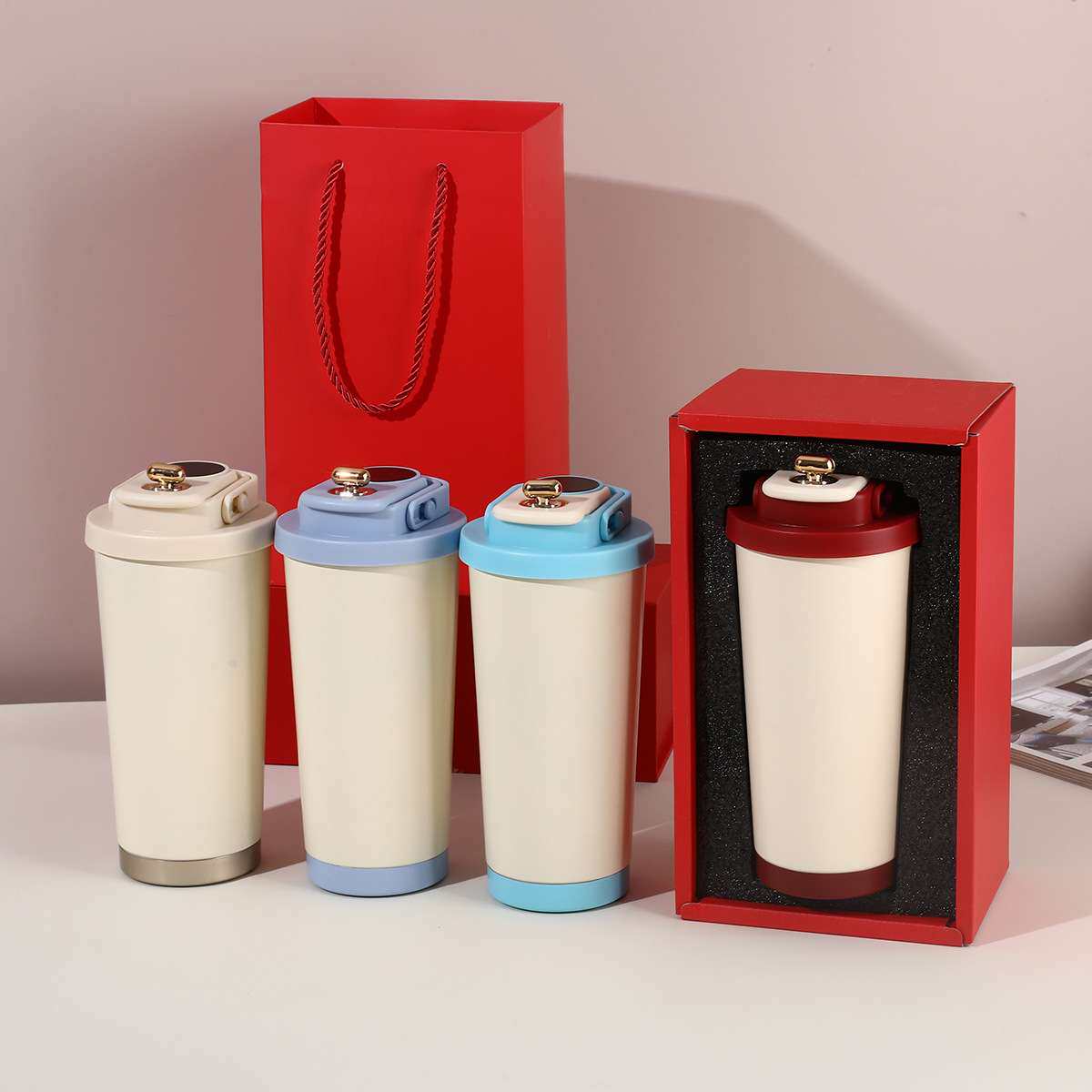 铃兰316不锈钢内胆咖啡杯礼品保温杯女生 高颜值双饮水杯礼品