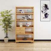 展示架 家用客厅靠墙花瓶 办公室多层仿古置物架新中式 实木博古架