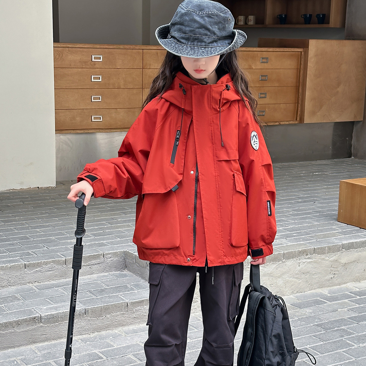 女童冲锋衣三合一可拆卸2026新款秋装儿童外套中大童风衣户外套装