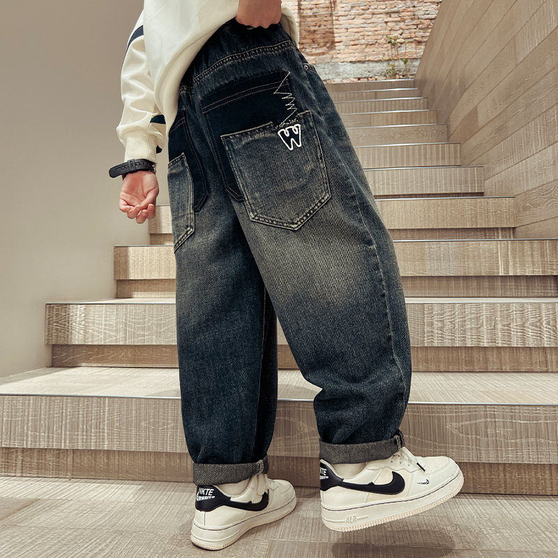 2025新款春季儿童裤子春秋款男童牛仔裤帅气休闲男孩酷帅春装长裤