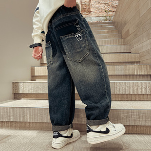 2025新款春季儿童裤子春秋款男童牛仔裤帅气休闲男孩酷帅春装长裤