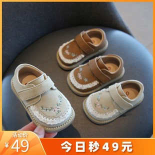 女宝宝鞋子春秋季婴儿鞋软底学步鞋1一2岁女童鞋公主风儿童小皮鞋
