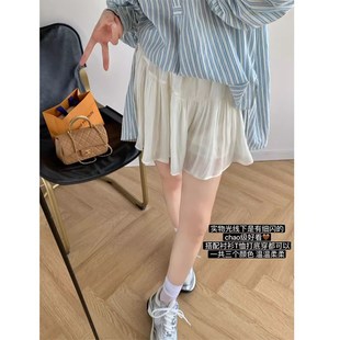 孕妇短裙夏装2024新款少女感百搭薄款a字伞裙小个子托腹半身裙子