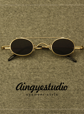 双层夹片式可拆卸墨镜复古圆框个性迷你小眼镜潮男女可配近视度数