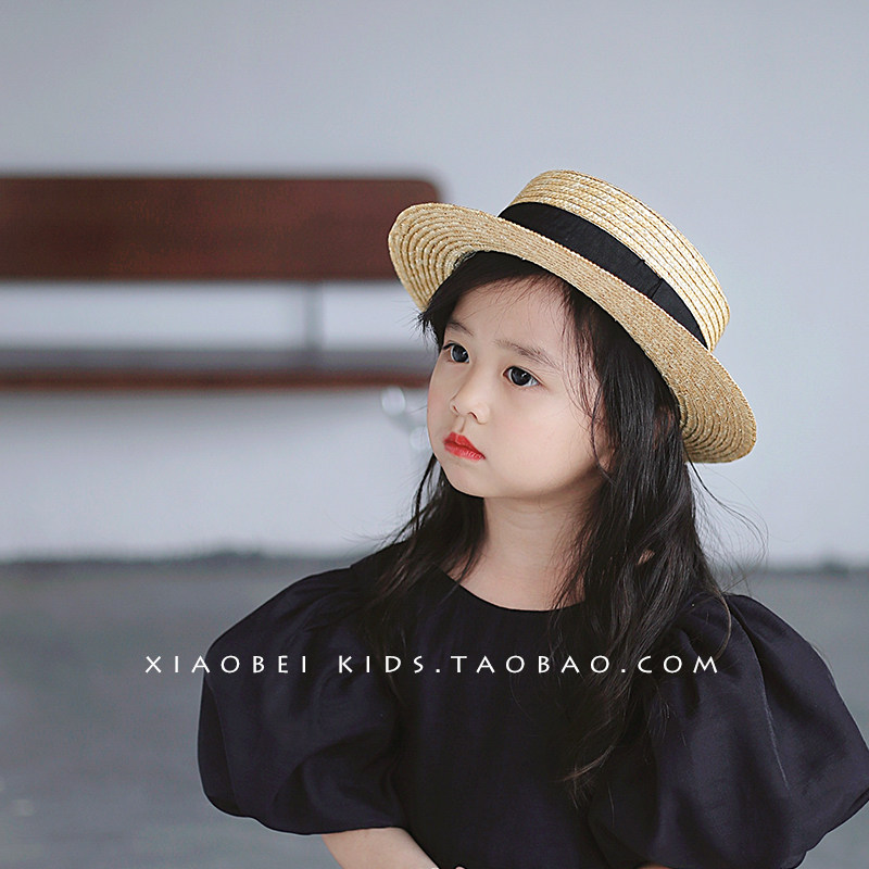 儿童帽子女孩草帽夏季薄款宝宝防晒帽男童遮阳帽幼儿渔夫帽太阳帽