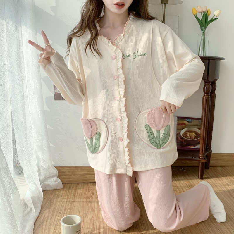 春秋纯棉纱布哺乳月子服透气吸汗孕妇睡衣宽松薄款喂奶家居服套装,孕妇装/孕产妇用品/营养,家居服套装,淘宝优惠券,粉丝福利购,淘宝优惠卷