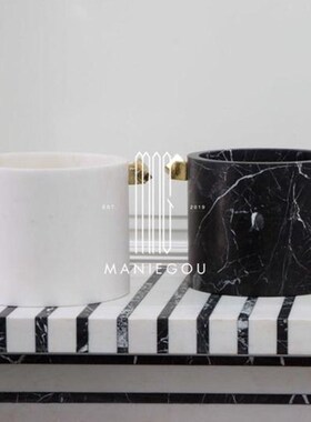 北欧天然大理石插干花瓶器家居餐桌厅果盘茶几摆件装饰品收纳托盘