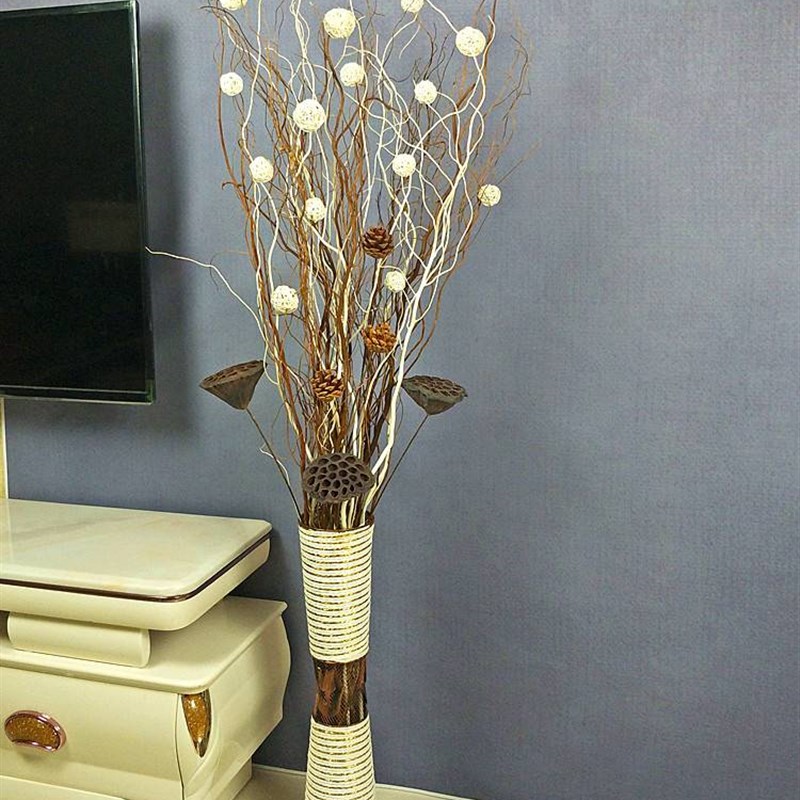 插花曲柳干枝树枝装饰客厅落地橱窗隔断家居摆件干花现代简约