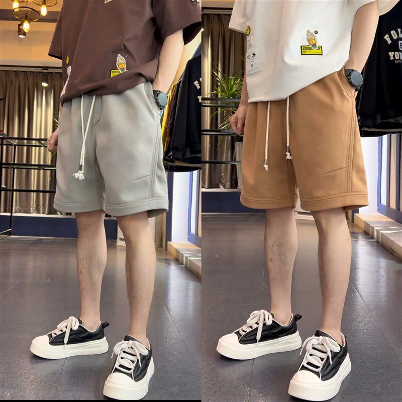 夏季新款美式重磅潮流短裤男女款简约宽松百搭直筒运动休闲五分裤