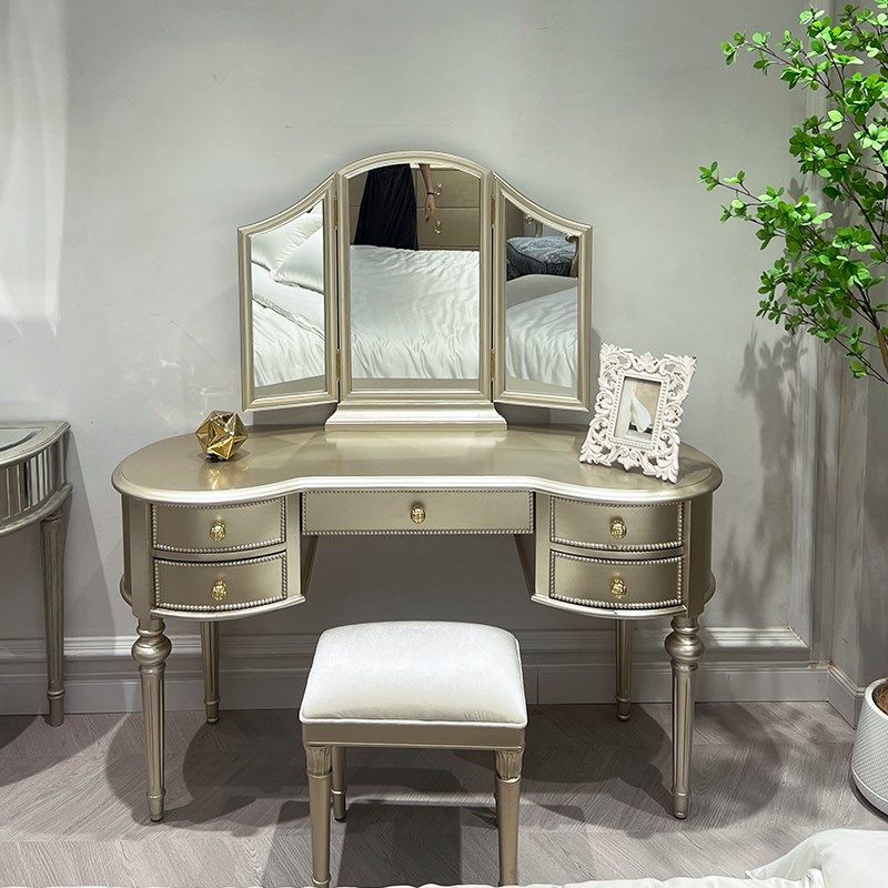 麦芮家具美式轻奢梳妆台卧室雕刻实木化妆桌梳妆凳书桌,住宅家具,餐边柜,淘宝优惠券,粉丝福利购,淘宝优惠卷