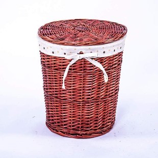 衣服带盖衣服家用的篮子脏藤编脏衣篮装筐篓子编织脏衣放收纳衣物