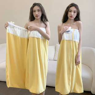 拼接浴巾家用女可穿可裹巾非纯棉全棉吸水大人浴裙浴袍式2023新款