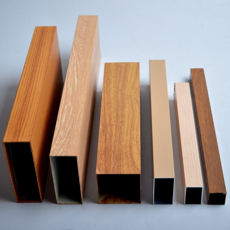 定制木纹铝方管40 50 60 76 50 100 120 150 180mm铝合金扁管圆管