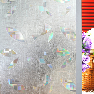 无胶静电镭射装饰玻璃膜户纸纸移门透光小方格