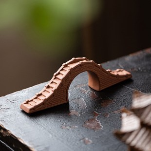 陶瓷真小桥拱桥古桥模型假山微景观盆景装饰鱼缸造景流水