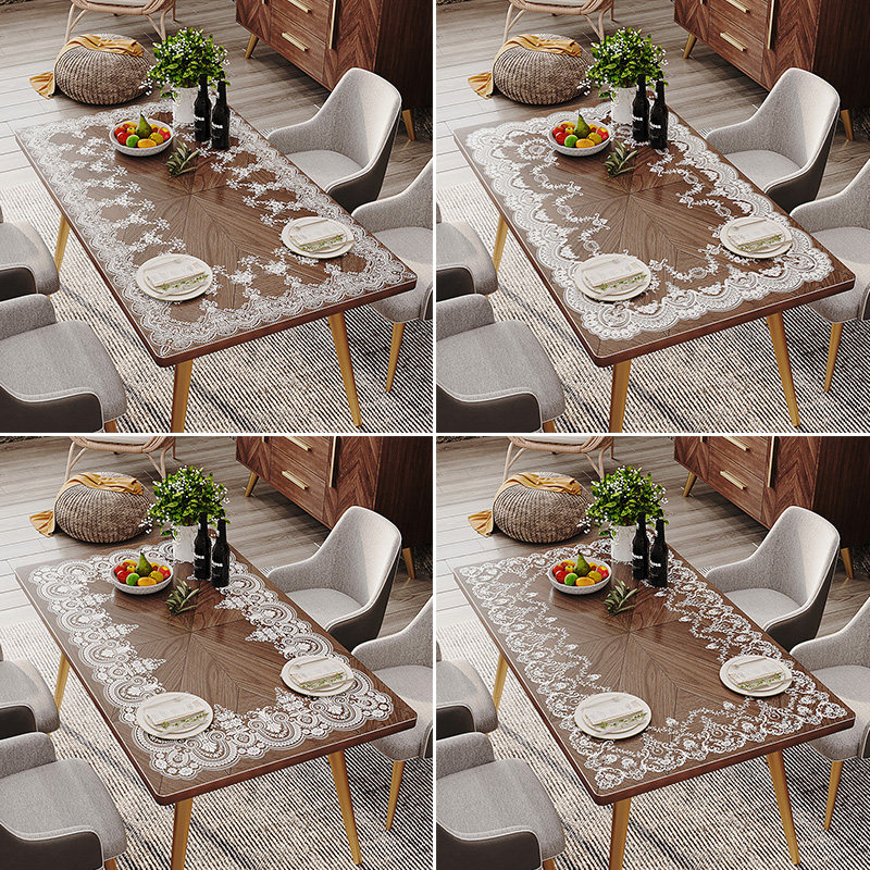 蕾丝餐桌布防水防油免洗水晶板台布 防烫茶几垫软玻璃桌垫,居家布艺,桌布,淘宝优惠券,粉丝福利购,淘宝优惠卷