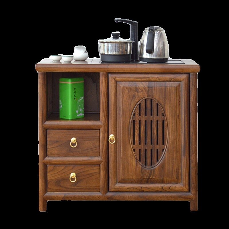 新中式茶水柜简约客厅实木餐边柜榆E木移动小茶台多功能置物架矮,商业/办公家具,办公茶水柜,淘宝优惠券,粉丝福利购,淘宝优惠卷