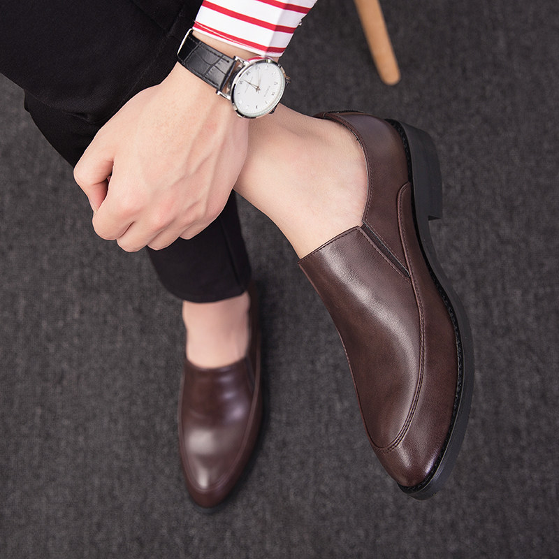 夏季男士商务休闲小皮鞋男韩版尖头黑色潮流青年正装增.高英伦男,流行男鞋,休闲皮鞋,淘宝优惠券,粉丝福利购,淘宝优惠卷
