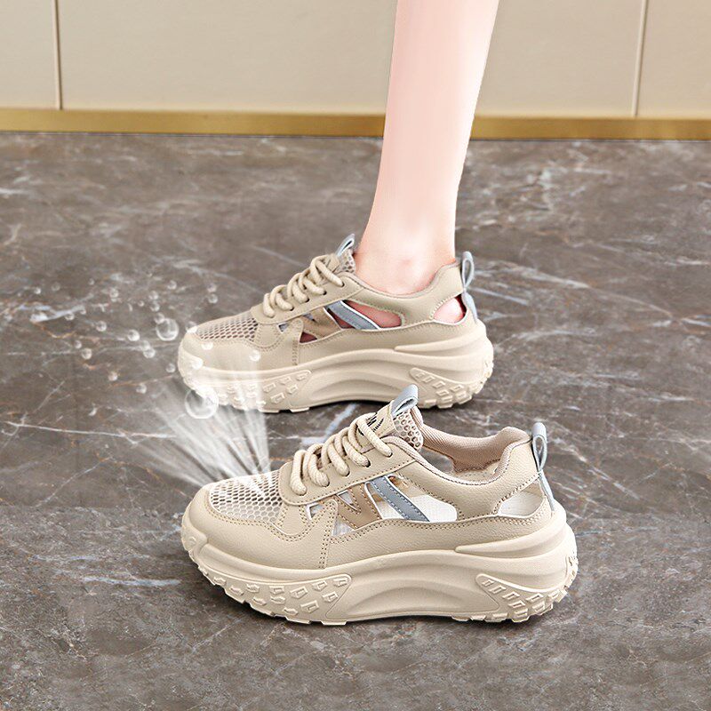 厚底运动凉鞋女款夏季外穿2v025新款不累脚透气镂空老爹鞋薄款网