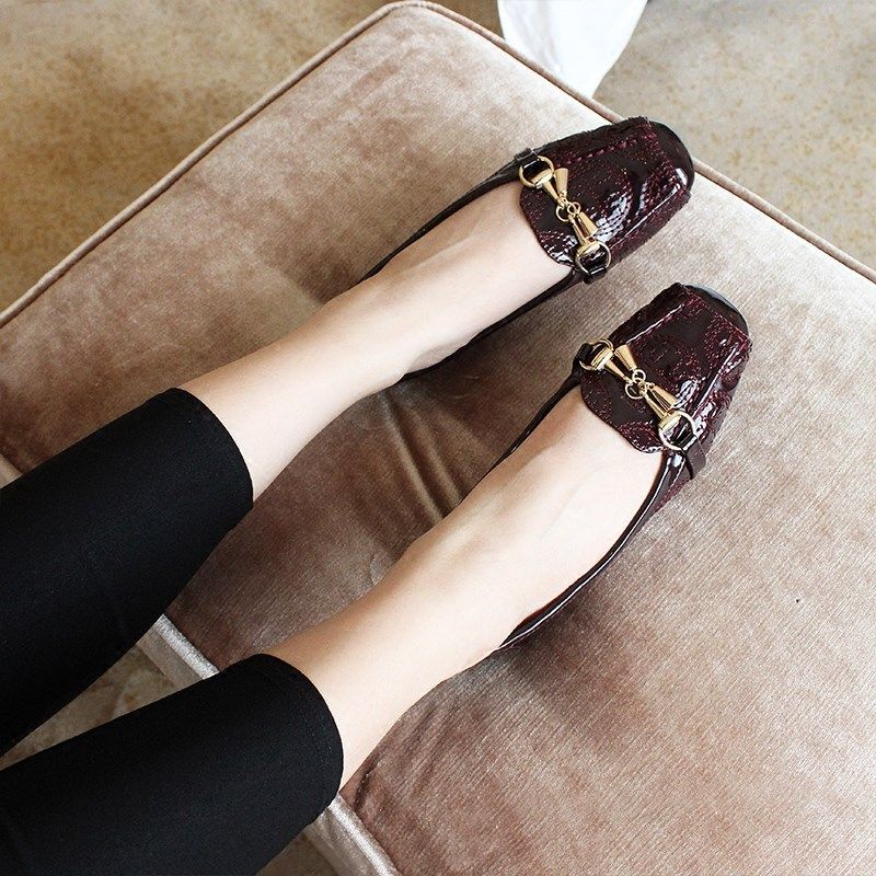 新款春秋鞋方头漆皮平r底单鞋女浅口豆豆鞋百搭船鞋瓢鞋韩版潮,女鞋,浅口单鞋,淘宝优惠券,粉丝福利购,淘宝优惠卷