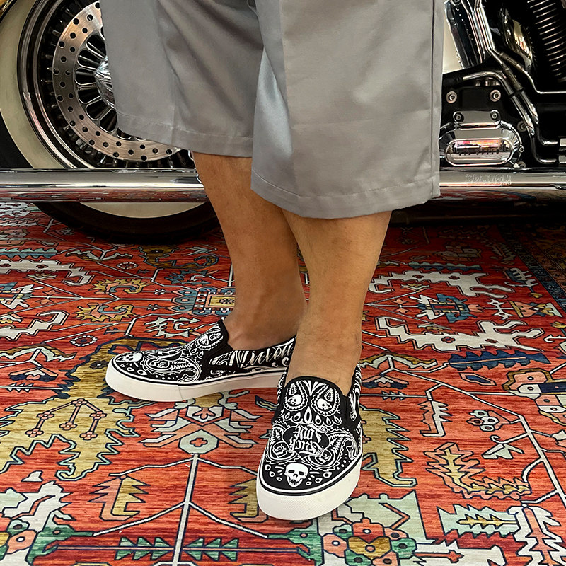 核爆炸美式西海岸腰果花平底一脚蹬低G帮懒人鞋船鞋休闲帆布板鞋,流行男鞋,休闲板鞋,淘宝优惠券,粉丝福利购,淘宝优惠卷