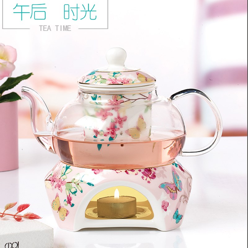 花果茶壶泡茶蜡烛加热壶耐t热玻璃水果茶壶套装花草茶具英式下午