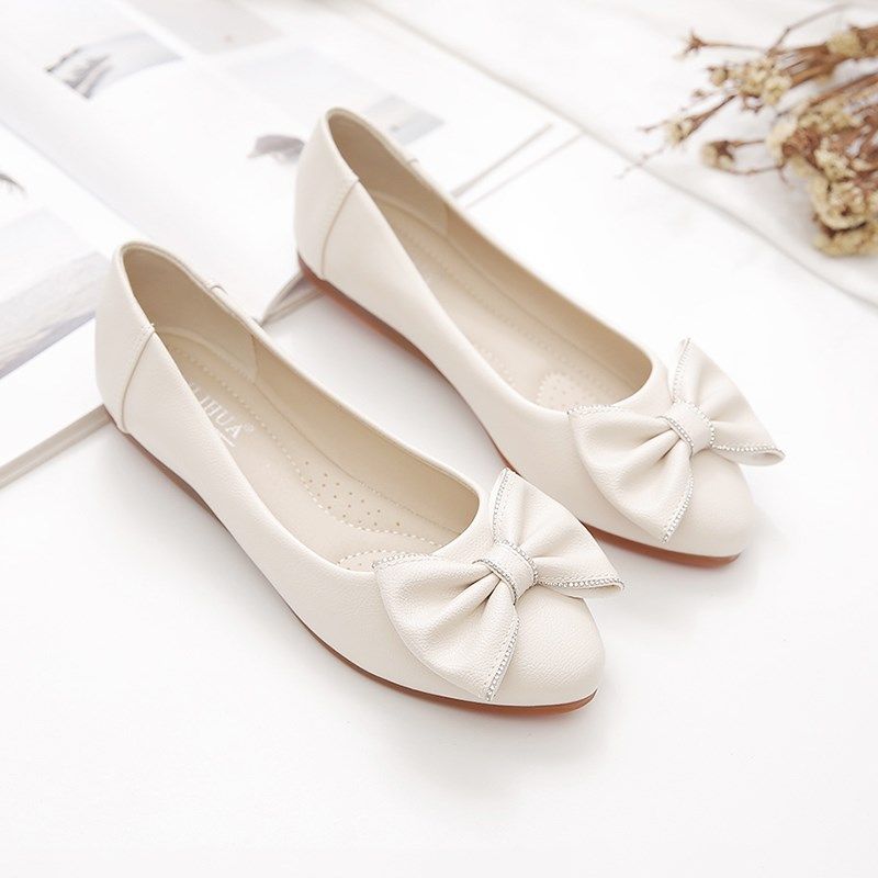 单鞋女平底鞋2024年新款女w鞋春秋百搭浅口豆豆鞋软皮软底妈妈鞋,女鞋,浅口单鞋,淘宝优惠券,粉丝福利购,淘宝优惠卷