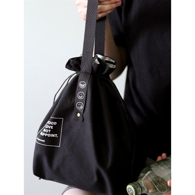 日常 帆布便当包手拎束口袋男女保温饭盒袋子大容量包,收纳整理,饭盒袋,淘宝优惠券,粉丝福利购,淘宝优惠卷