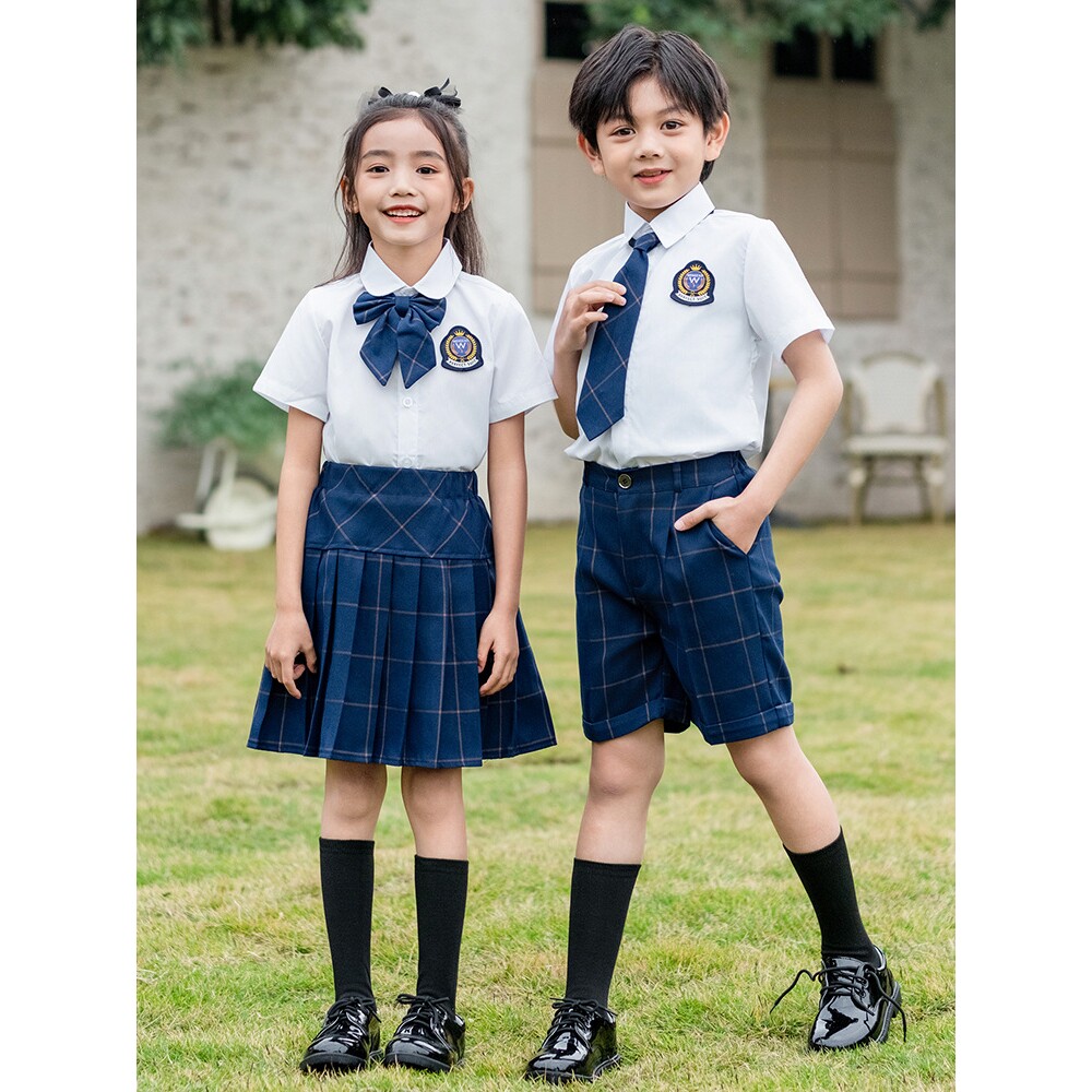 英伦学院风班服幼儿园园服春秋款男女儿童西装三件套小学生校服夏