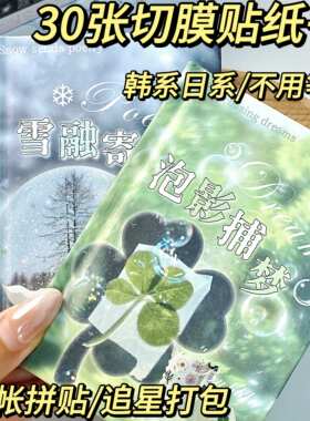 30张不重复无废图切膜贴纸书！