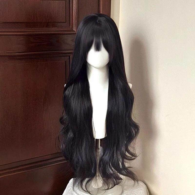 假发女长发lolita日系软妹齐浏海公主圆脸少萝同款长卷发全头套式