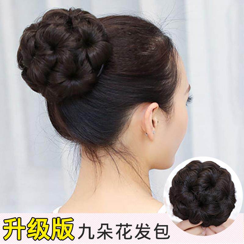 九朵花懒人盘发神器女丸子头假发圈头饰发包抓夹花苞头假发发饰品