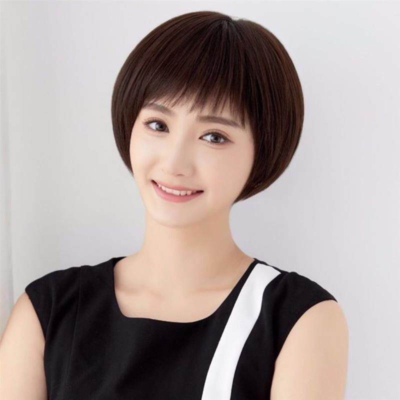 学生短发假发女微斜碎浏海时尚个性直发中性帅气潮流bo头自然逼真
