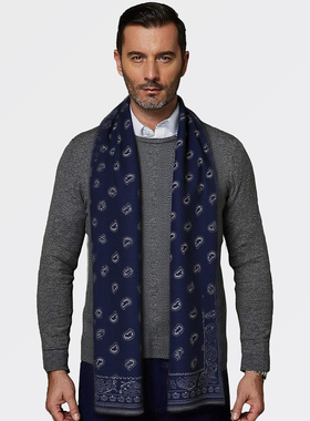 爆款男士围巾秋冬季加厚保暖礼盒装送男友休闲高档舒适防寒围脖