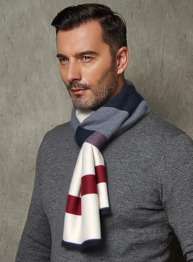 2025爆款男士围巾秋冬季加厚保暖礼盒装送男友高档围脖舒适防寒