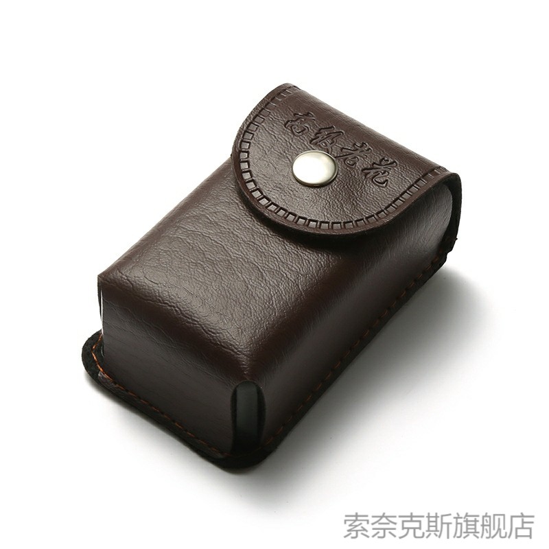 舒适老花眼镜黑色眼镜袋皮套抗压皮带扣人别折叠腰挂老花镜眼镜盒
