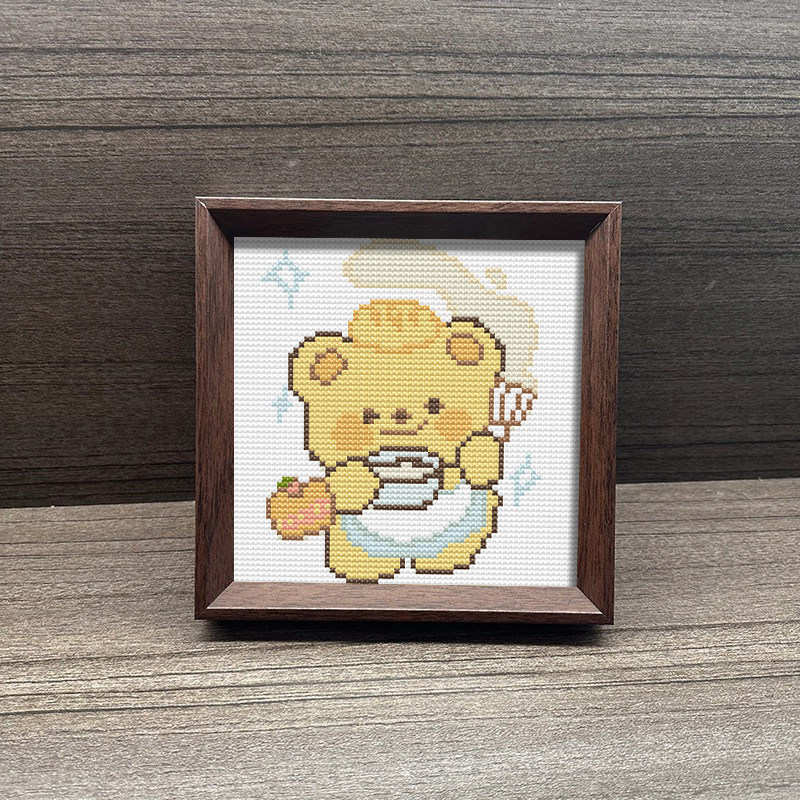 【黄油小熊】十字绣2025新款线绣带框摆台手工初学简单刺绣送朋友