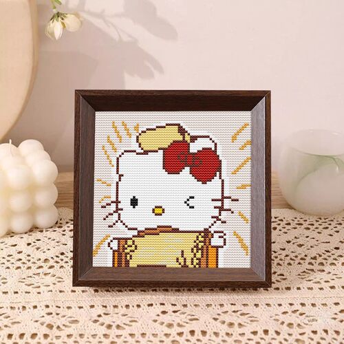 【吾喵万岁】十字绣小尺寸摆件2026新款可爱HelloKitty材料包刺绣